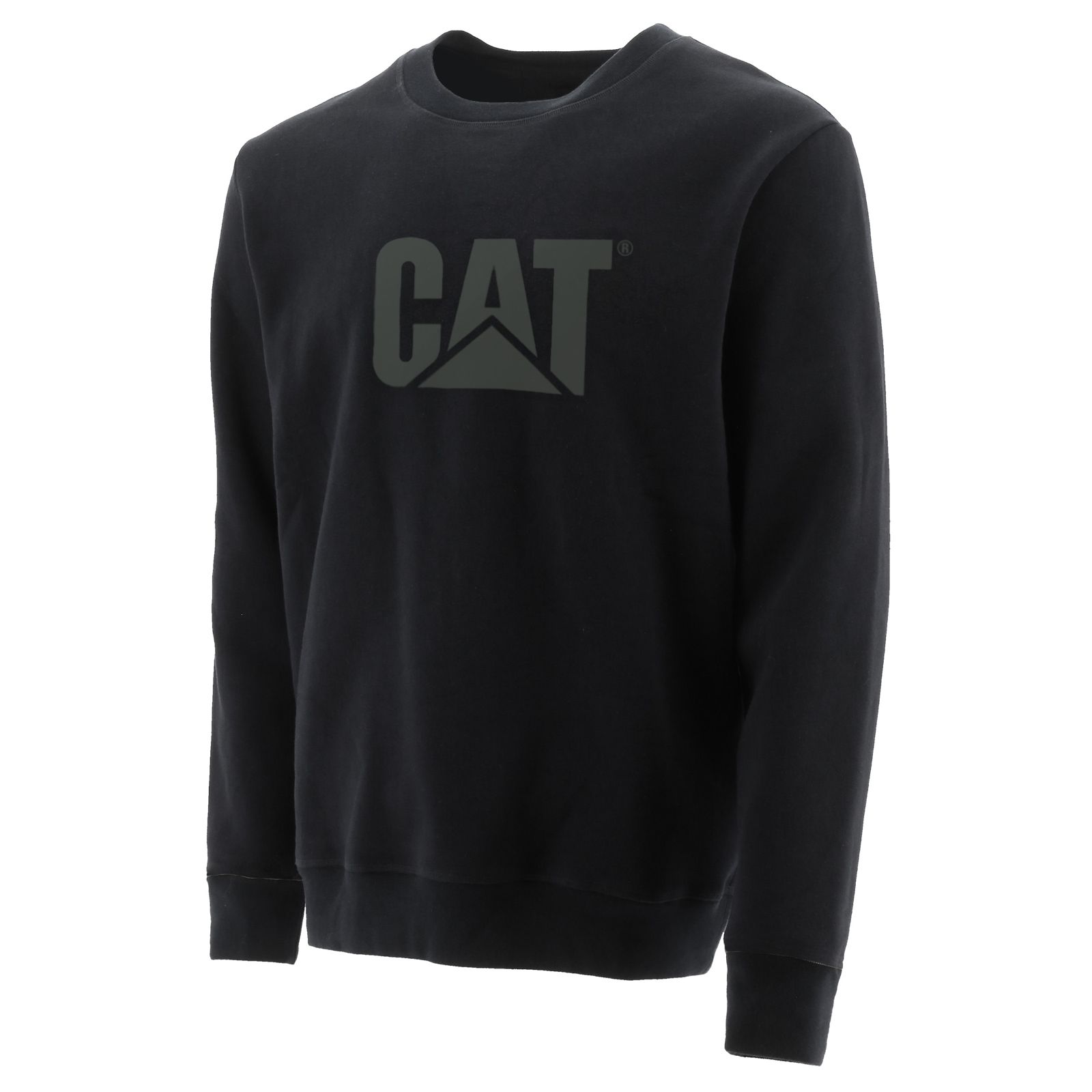 Caterpillar Clothing South Africa - Cat Men's Trademark Logo Crewneck Sweatshirts Black OG4981620